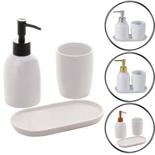 Kit Banheiro Lavabo  Londres 3 peças  em Cerâmica   - Lyor