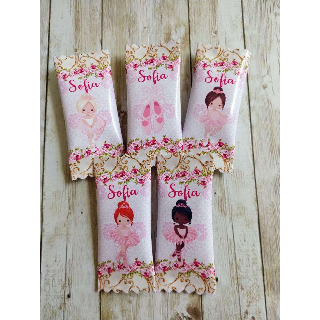 100 Balas Personalizadas - Bailarina - Mimo Lembrancinha Aniversário