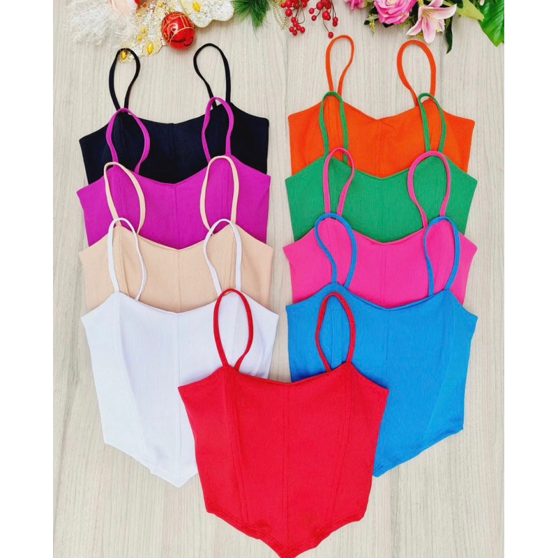 cropped feminino Corset alcinha Ribana com bojo
