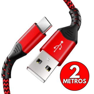 Cabo Carregador Usb Tipo C 3.4a Turbo 2 Metros Xiaomi/ Samsung 9 /S10 / Note 9 / Note 10
