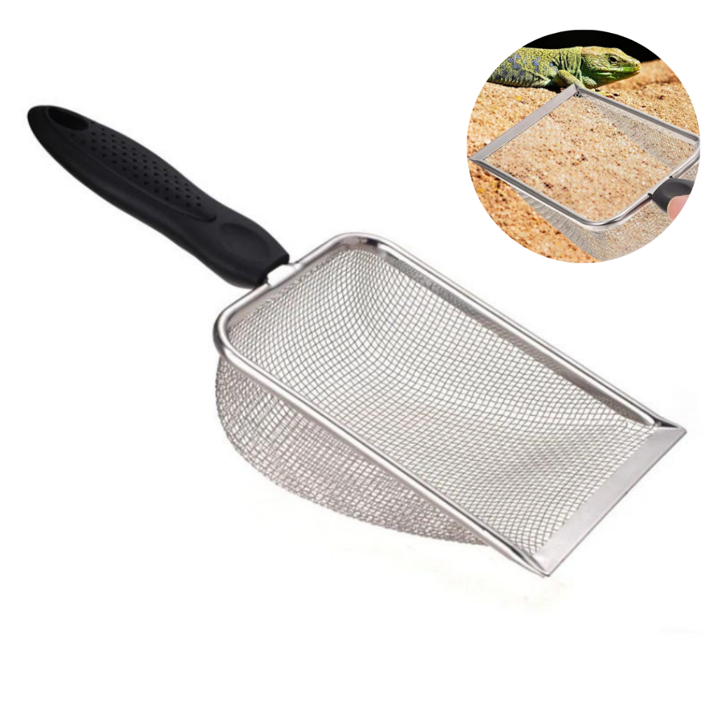 Pá Peneira de Areia Coletora Higiênica Pet Gato Cachorro Lagarto Aço Inox - Caixa de Areia em Oferta na Shopee