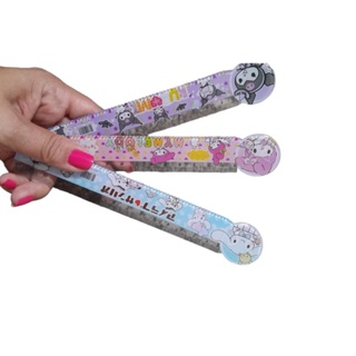 régua 15 cm sanrio kuromi, my melody, cinamoroll em Oferta na Shopee