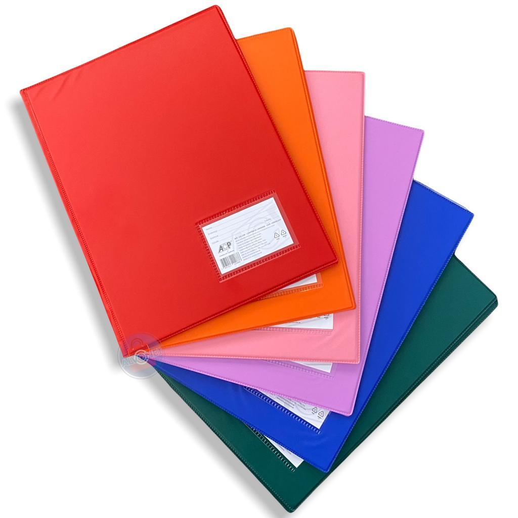 Pasta Catálogo Documentos Rosa A4 Com Visor 20 Plásticos Escritório Papelaria em Oferta na Shopee
