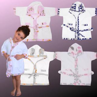 Roupão Infantil Tamanho P-M-G Felpudo com Capuz Menina Menino - Várias Estampas Tamanho