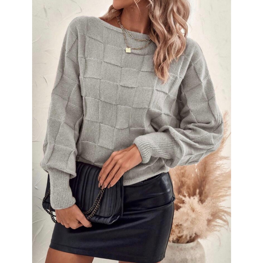 Blusa De Frio Suéter Tricot Manga Morcego Moda Inverno