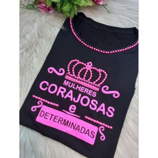 tshirts plus size bordada corajosas xgg