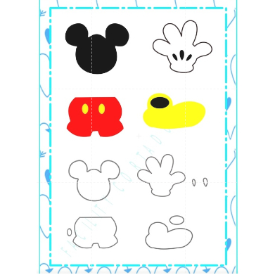 Kit mickey 3cm em Oferta na Shopee