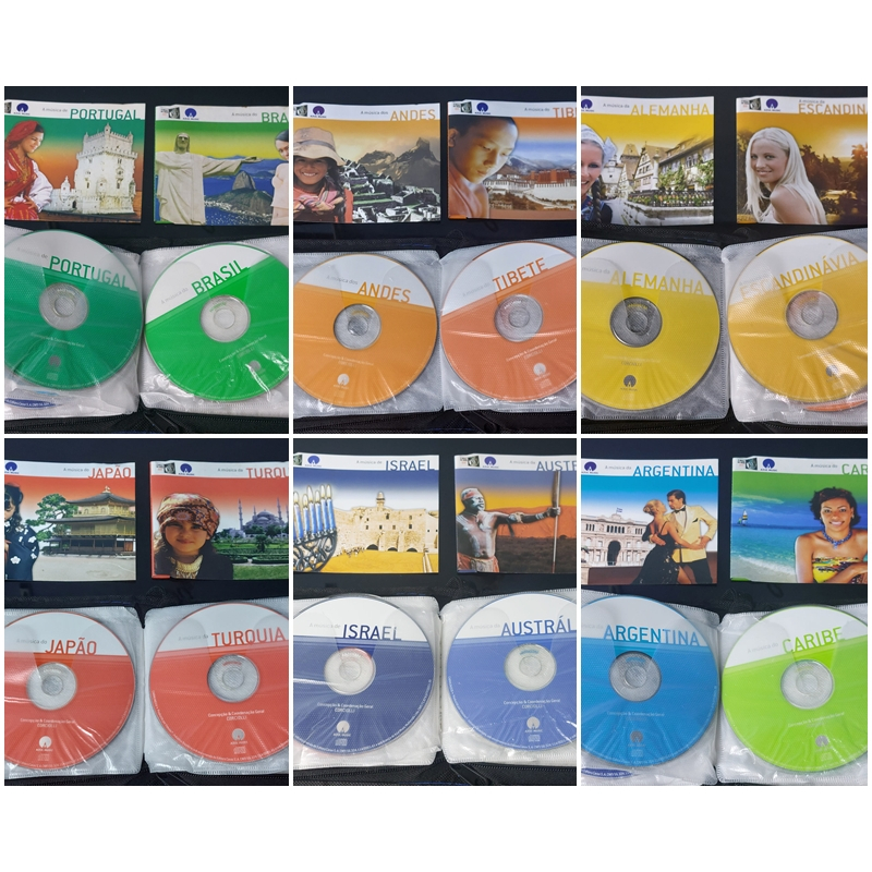 Coletânea com 16 CDs Coleção Caras A Música Do Mundo + CD Brinde