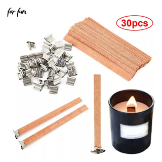 30 Unid. Pavio De Madeira + 30 Ilhos De Metal Para Velas Ecologica Queima Estavel em Oferta na Shopee
