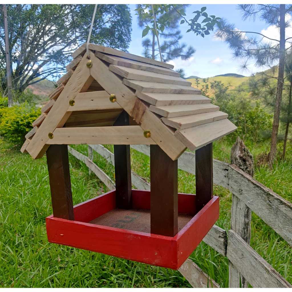Comedouro Estilo Celeiro para Passarinho - Jardim - decoração de Jardim - Quintal
