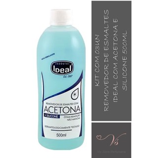 Kit com 03un Removedor de Esmalte Ideal com Acetona e Silicone 500ml em Oferta na Shopee