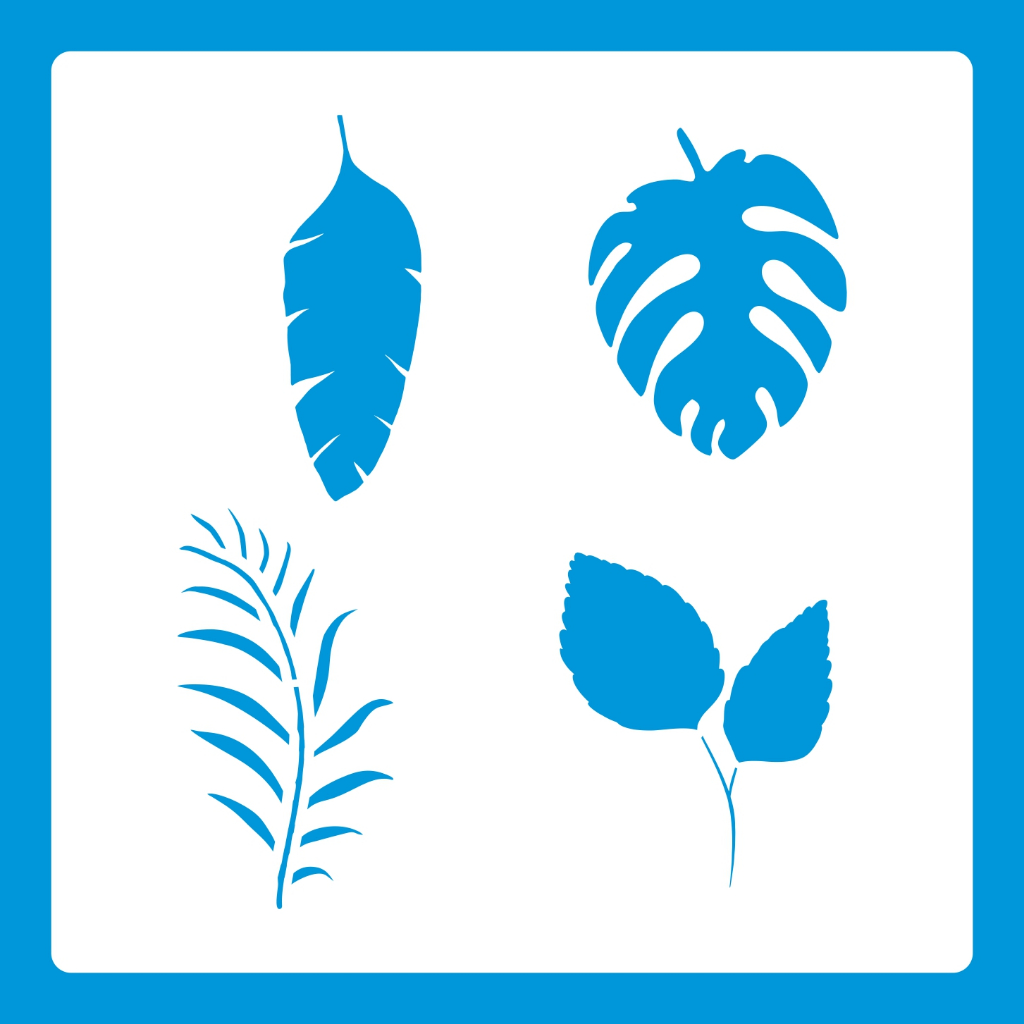 Stencil 14 X 14 CONJUNTO DE FOLHA Molde Vazado Pintura Tecido Mdf Madeira Parede Camiseta Pano Prato em Oferta na Shopee