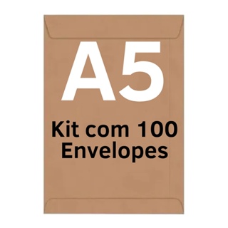 Envelope Saco Kraft Pardo Tamanho A5 25kn 176x250 100 Unidades em Oferta na Shopee