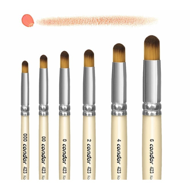 Pincel Artístico Serie 423 Condor - Formato Pitua -  Tamanho a sua escolha em Oferta na Shopee