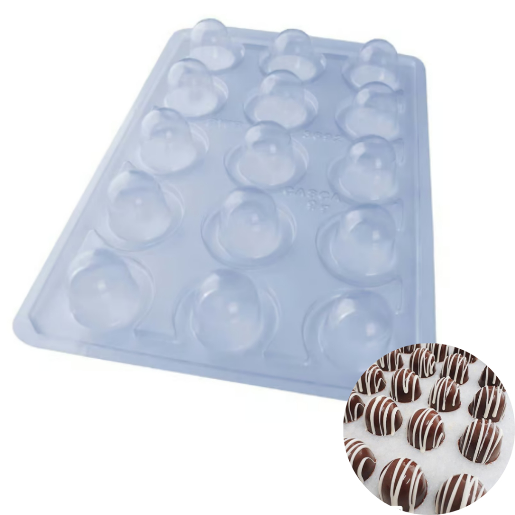 SP 3692 - Forma de Chocolate Acetato com Silicone (3 partes) Trufa 40g  - BWB (CASCA 9G) em Oferta na Shopee