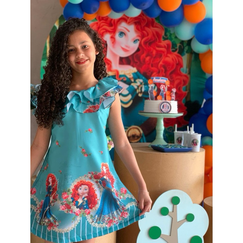 Valente vestido infantil merida princesa valente
