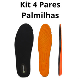 Kit 4 Pares de Palmilha Fina Macia Ortopédica Anatômica Em Gel PU para Tênis e Botas Confortável