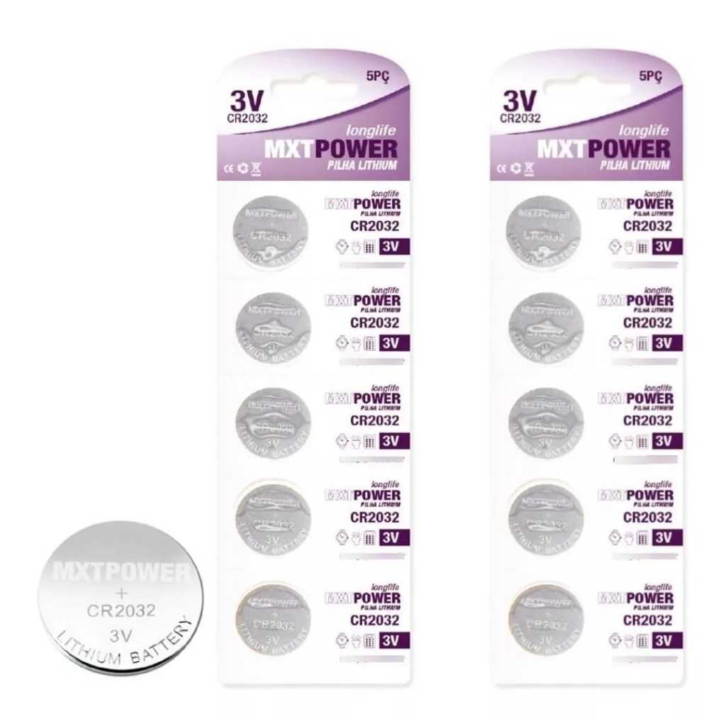 10 Bateria Lithium Cr2032 Controle Remoto Ppa Portão Alarme 10 Bateria Lithium Cr2032 Controle Remoto Ppa Portão Alarme