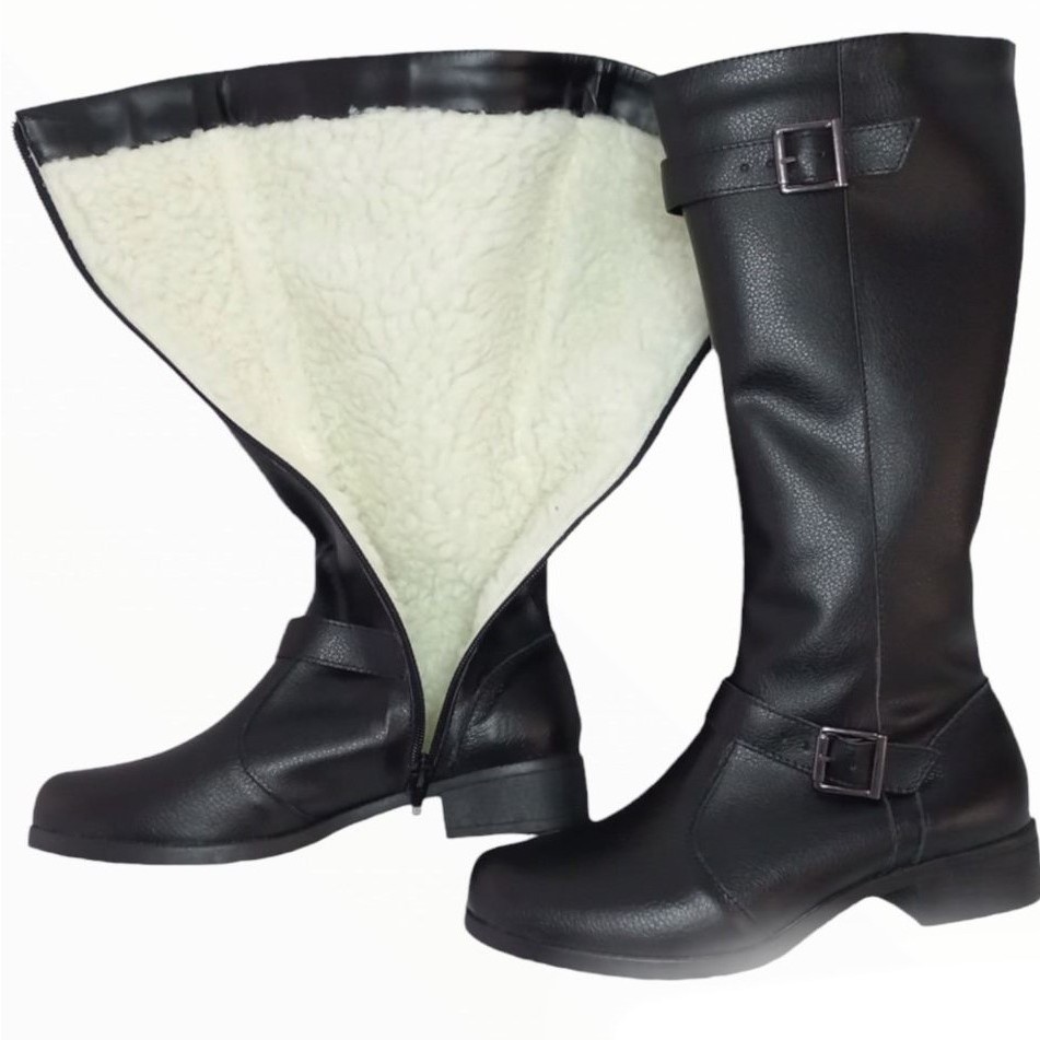 BOTA COURO CANO LONGO FORRADA COM LÃ PELO 917 LA HOYA