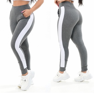 Calça Feminina Crepe Listrada Skinny Fit Academia Casual Diversas Cores em Oferta na Shopee