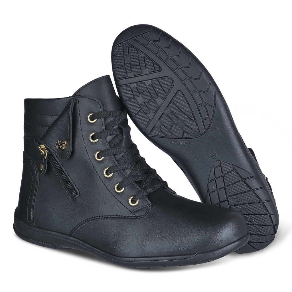 Bota Botinha Feminina Sola Baixa Sem Solto New Step