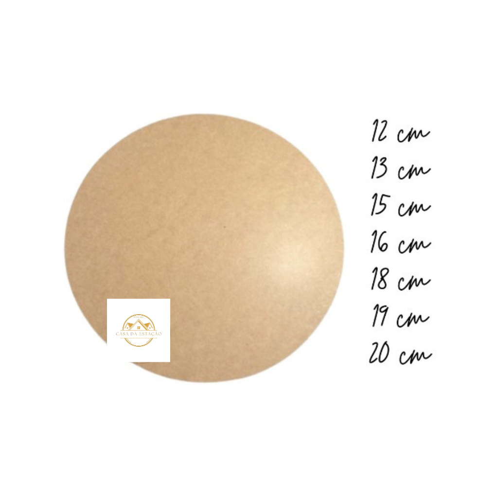 Imagem KIT 10 UNIDADES / Base Redonda Circulo em MDF 3mm / Placa Circular para Artesanato PROMOÇÃO IMPERDIVEL