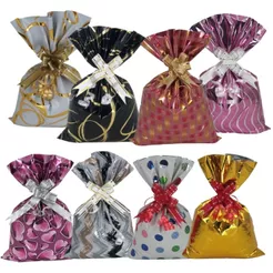 50 sacos de presente 20x29cm BOPP metalizados