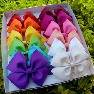 PROMOÇÃO 10 Laços Infantil (cores variadas, lisos) no Bico de Pato em Oferta na Shopee