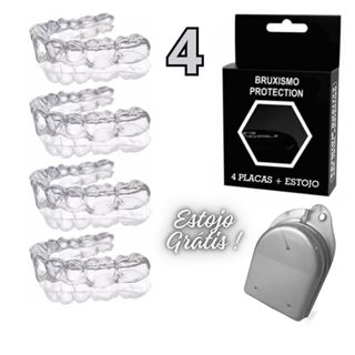 Placas Bruxismo + Estojo Moldeira Silicone Mordedor - Nfe - (10 Und. 6 Und. 4 Und. 2 Und.)