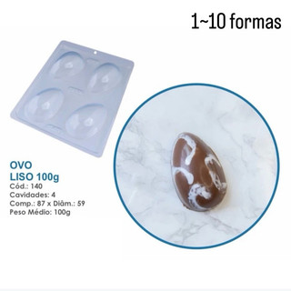 KIT Forma Simples Ovo Liso 100g 140 - (J9) em Acetato BWB Para Bombom e Doces de Chocolate e Confeitaria Páscoa em Oferta na Shopee