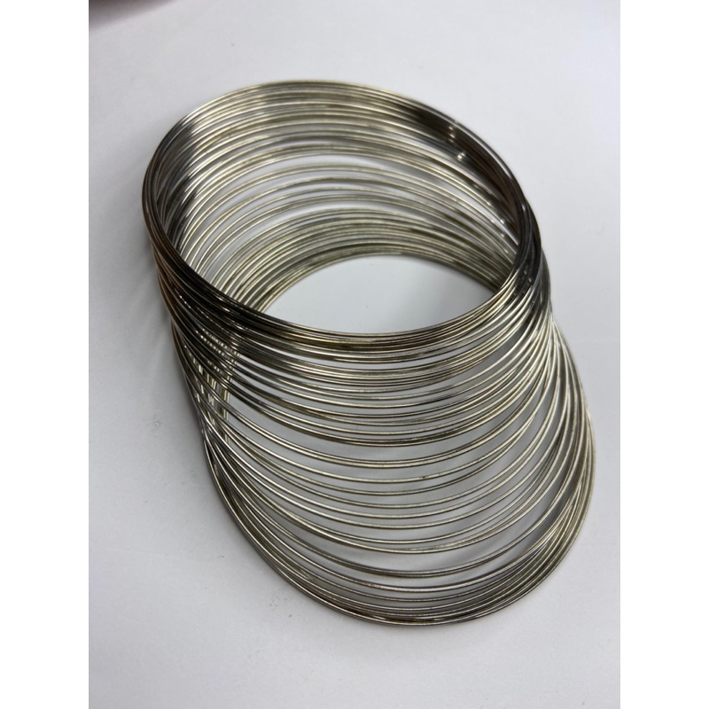 60 voltas  arame ferro para bijuteria prata brinco pulseira de mola em Oferta na Shopee