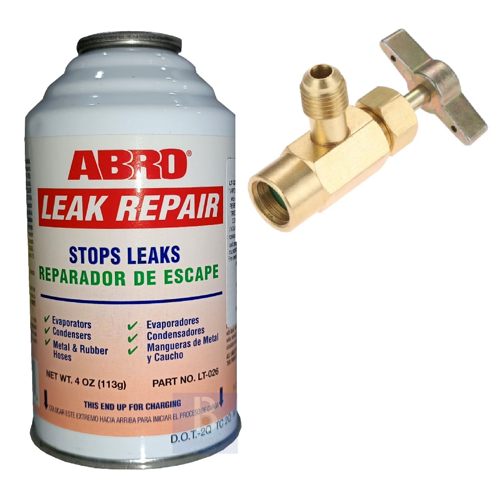 Reparador Tapa Fugas Furo Leak Repair Ar Condicionado Automotivo + Válvula Perfuradora