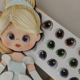 MEL G - 9 PARES - Cartela Olhinhos Olhos Resinados Biscuit E Eva em Oferta na Shopee