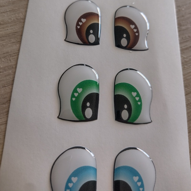 Tica GG - 4 pares - Cartela Olhinhos Olhos Resinados Biscuit E Eva