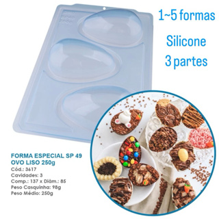 1~4 Forma BWB Com Silicone Semiprofissional, Auto Rendimento Doces Finos Chocolates  - SP Ovo Liso 250g (CHOCO) em Oferta na Shopee