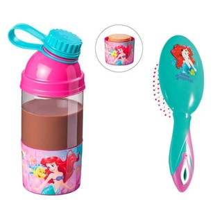 Escolha entre o Kit com Escova De Cabelo Disney Ariel  + Garrafa com Tampa Pequena Sereia ou Individual