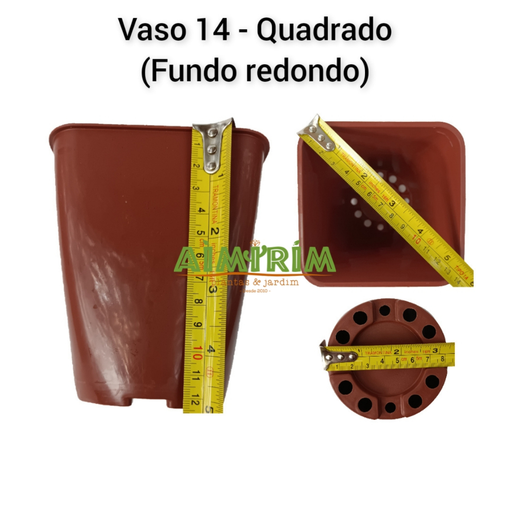 25 Vasos Quadrado Pote 14 Plantas Cactos Suculentas Marrom