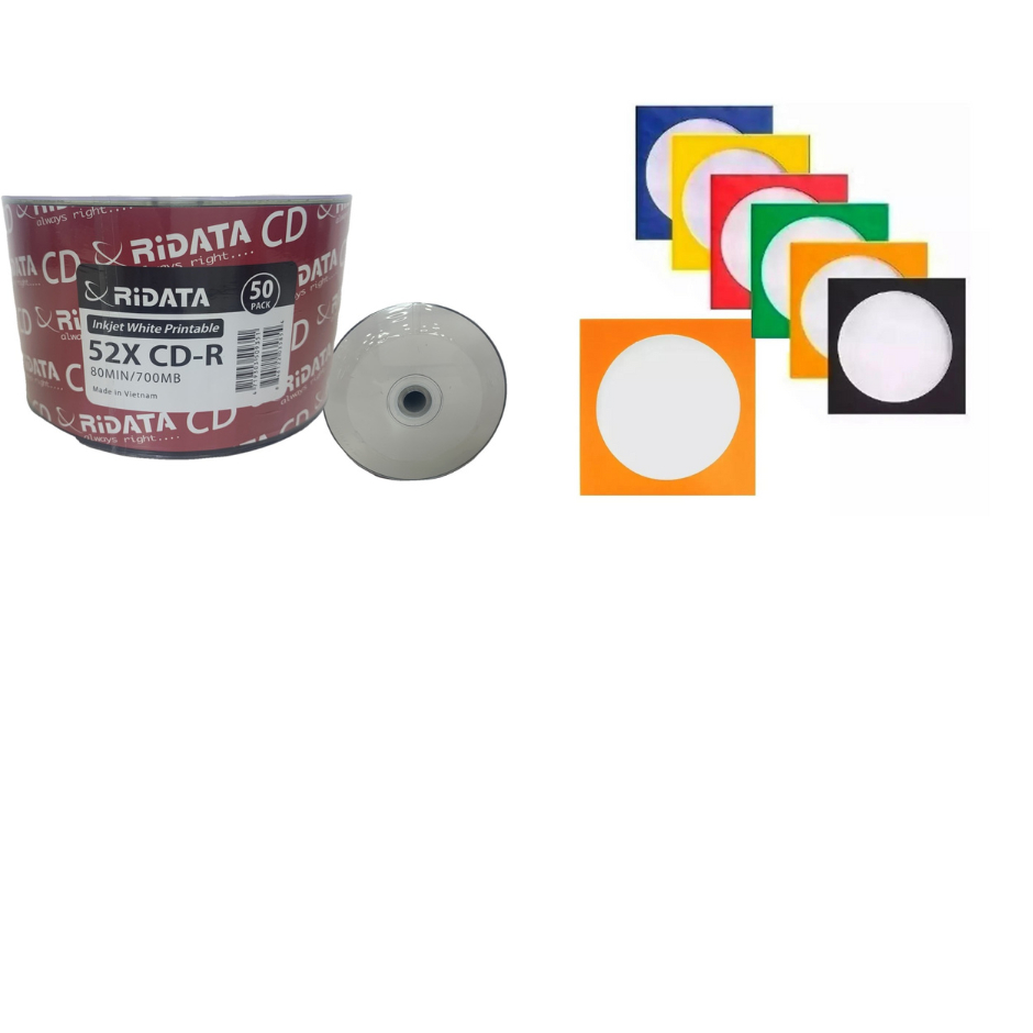 10 Cd-r Printable Ridata 700mb 80minutos 52x Original C/Envelopes