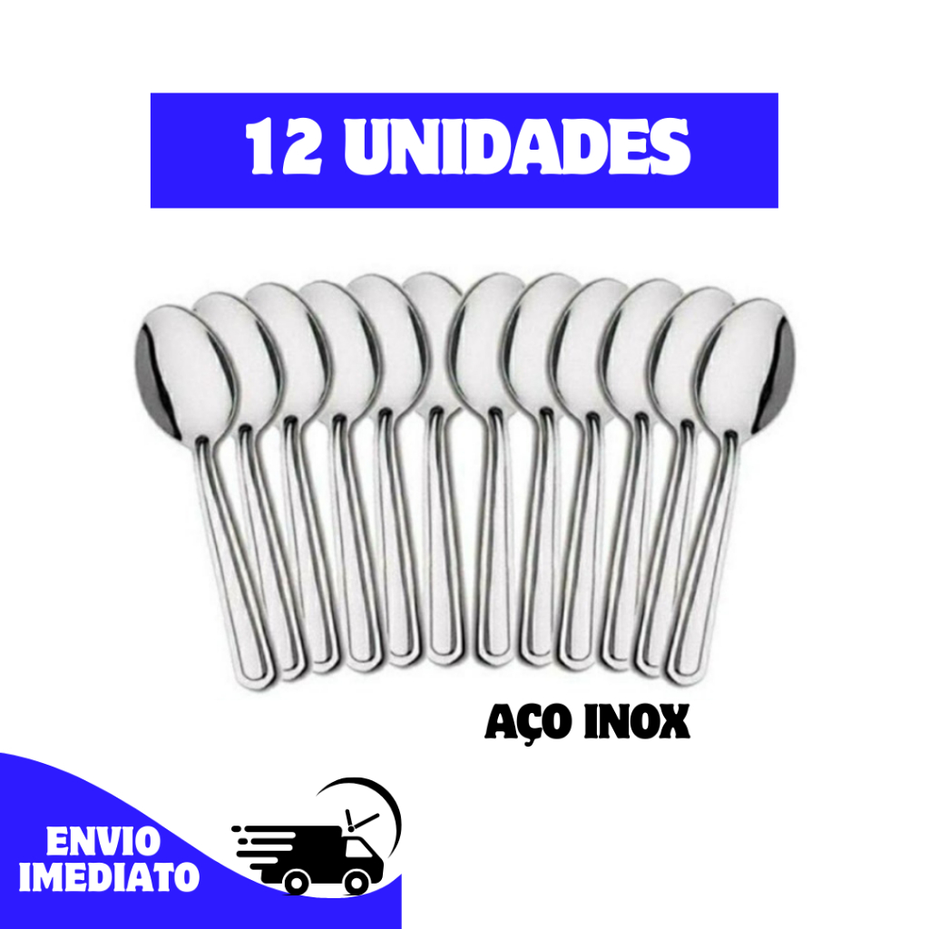 Kit C/ 12 talher Colher de sopa mesa inox buffet restaurante cozinha opçoes com 12, 18 e 24 unidades