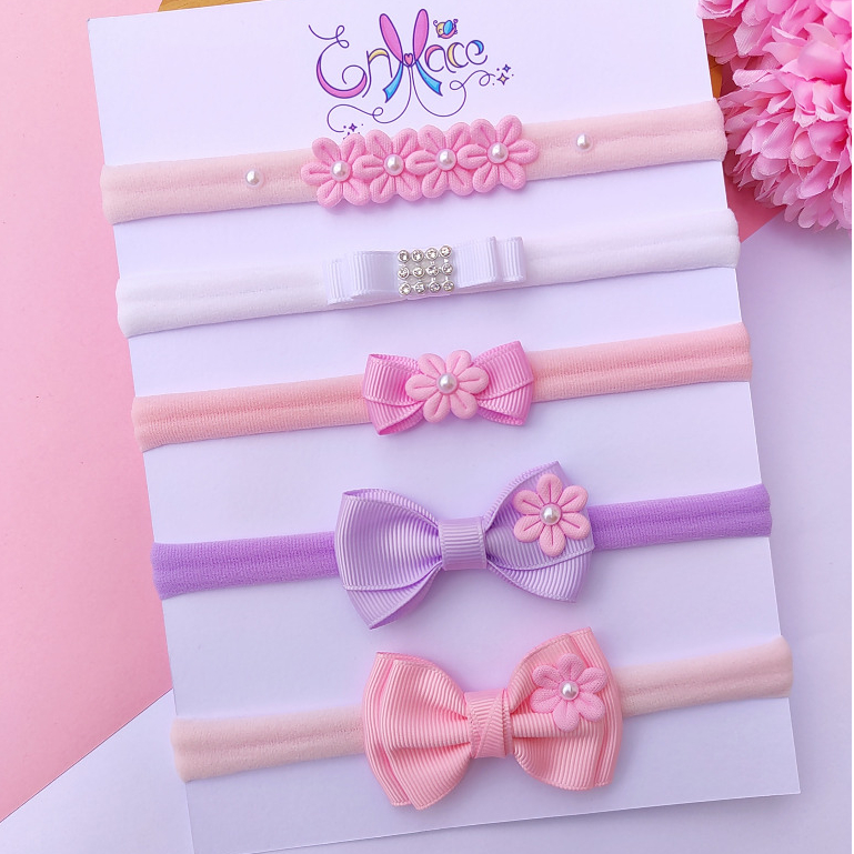 Kit 5 faixinha de bebê tiara pra bebê laço RN recém nascido menina em Oferta na Shopee