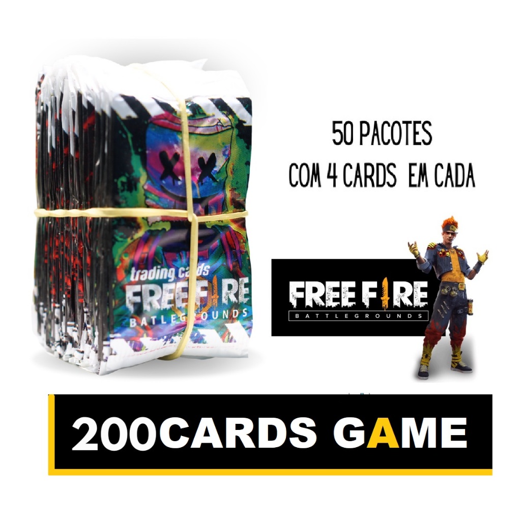 Cartinhas 200 Cards Free Fire 50 Envelopes Lacrado Divertir