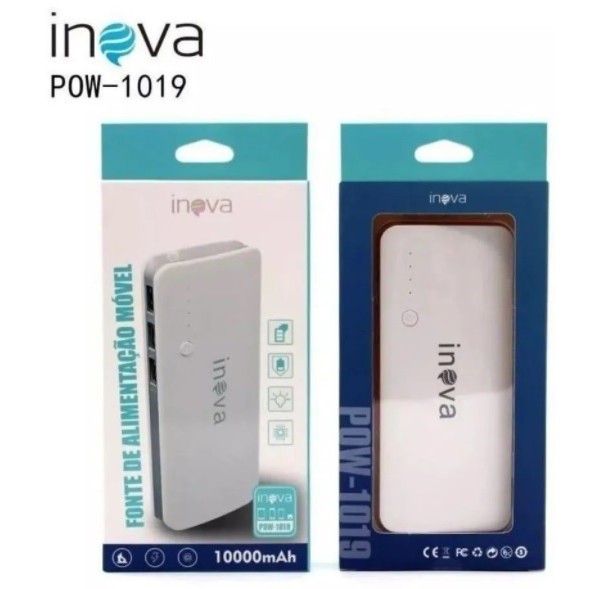 Carregador Portátil Power Bank Inova 10000 Mah Pow-1019 Carregador Portatil iphone Bateria 10000mah,5000mah Universal Powerbank indução carregador inova iphone carregado de pilha carregador tipo c 11 iphone 12 iphone 13 iphone 14 magsafe 20000mah carga