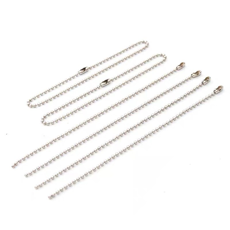 Corrente de Bolinha com fecho canoa 10cm - tag chaveiro100 peças