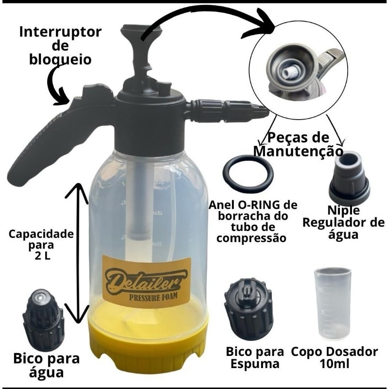 Pulverizador manual de compressão. Pressure Foam. Snow Foam manual Detailer, novidade!