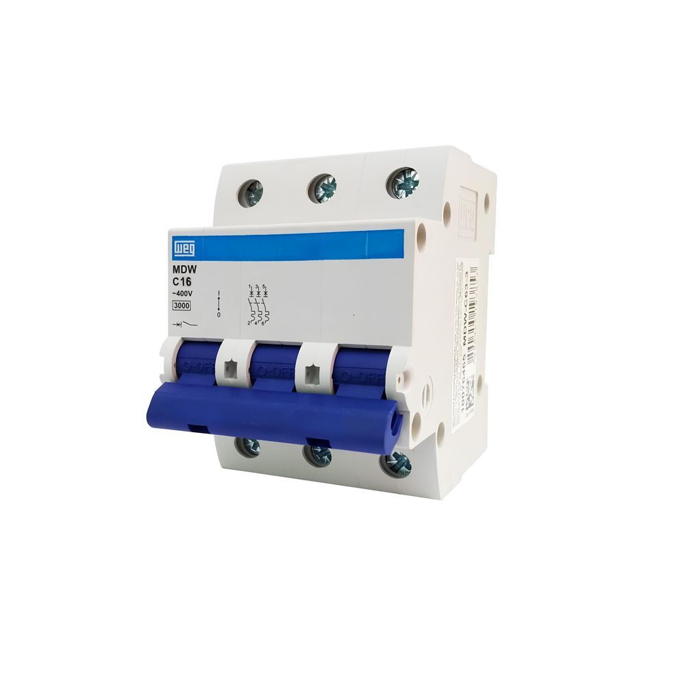 DISJUNTOR TRIPOLAR DIN 16A WEG( MDW-C 16A 3 POLOS)