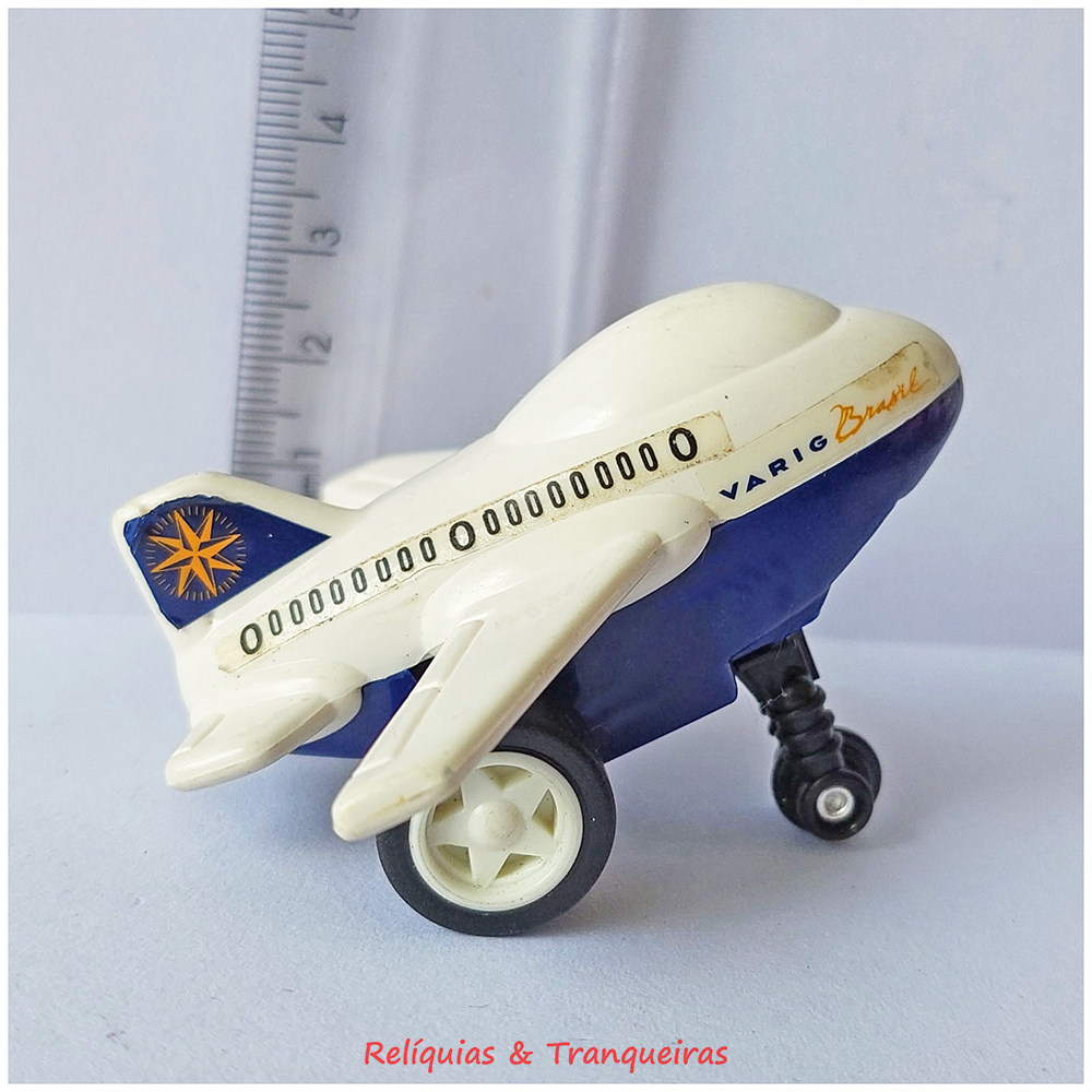 Varig Avião Anos 80 - Miniatura Promocional Antiga - Fricção Press and Go funcionando
