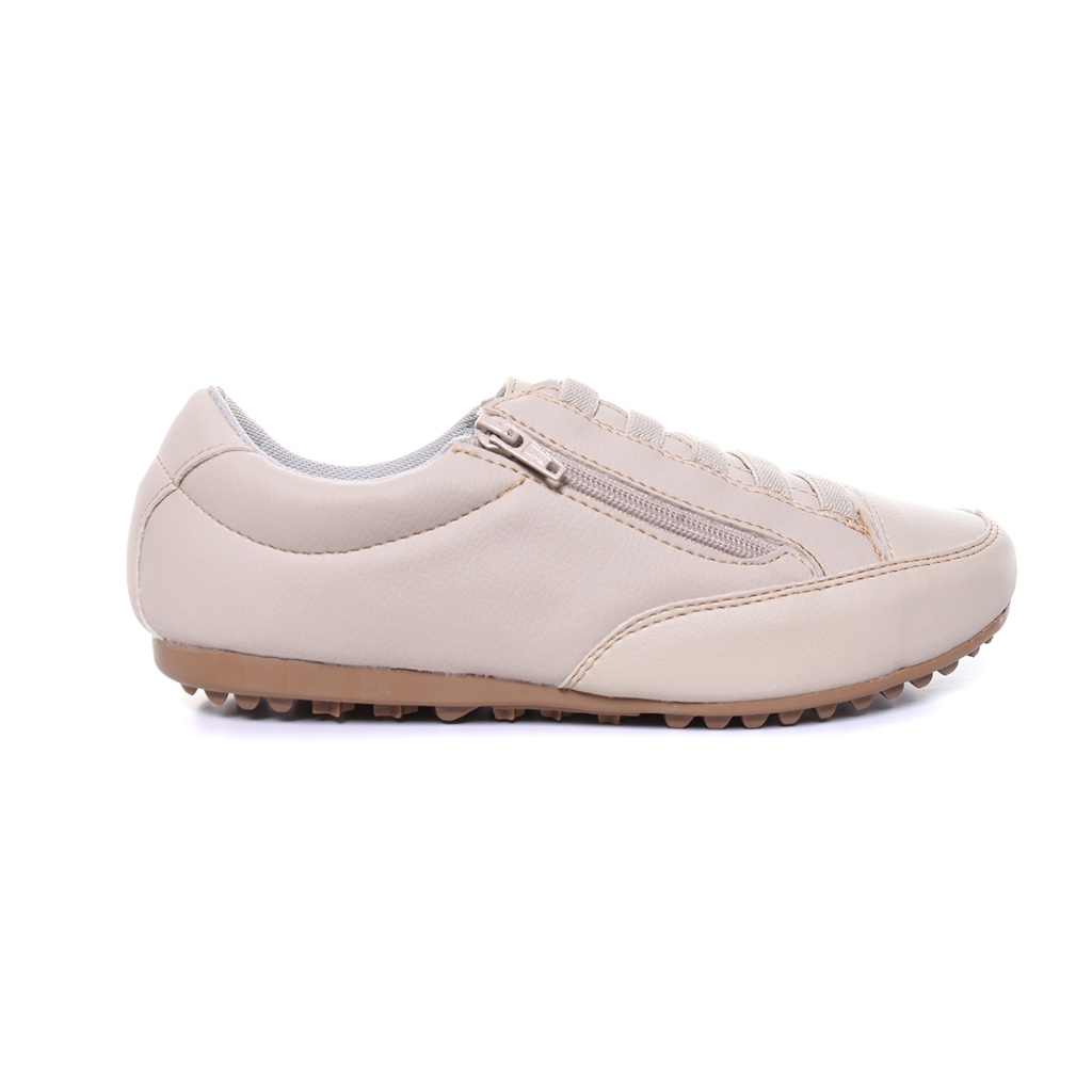 Tênis Feminino Rasteiro de Ajuste Elástico e Zíper Lateral Confortável Para Seu Dia a Dia em Oferta na Shopee