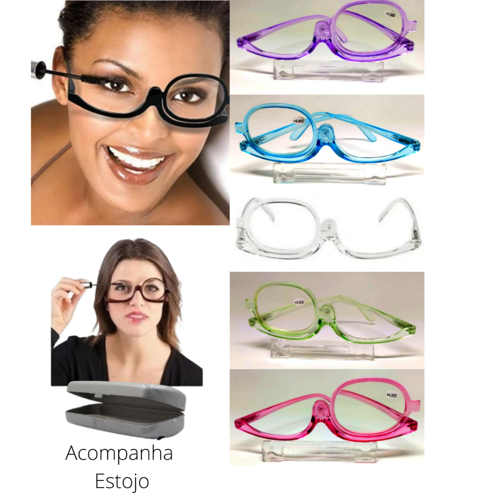 Oculos Para Maquiagem Com Grau de +1,00 até +4,00 em Oferta na Shopee