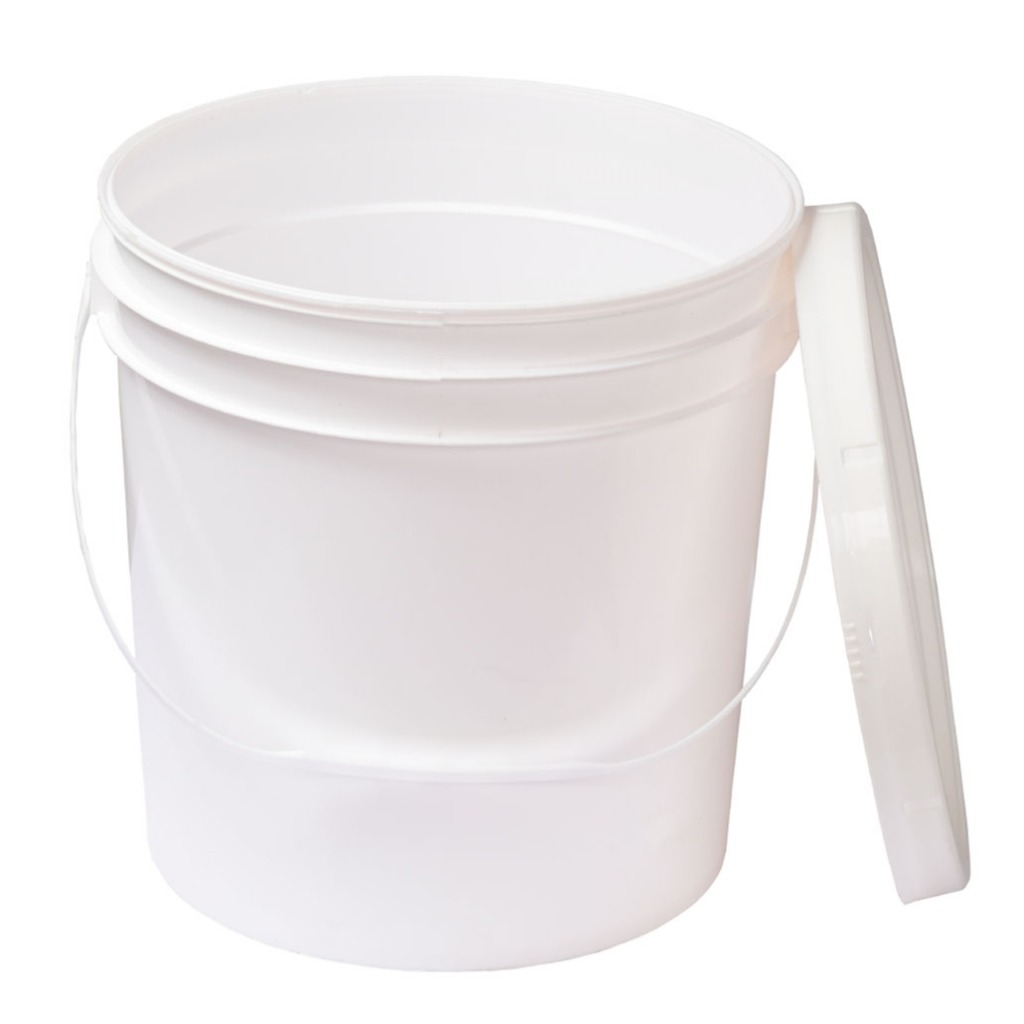 Balde Plástico 10L Atóxico com Tampa Hermética e Alça Plástica para Armazenamento Alimentos Bebidas