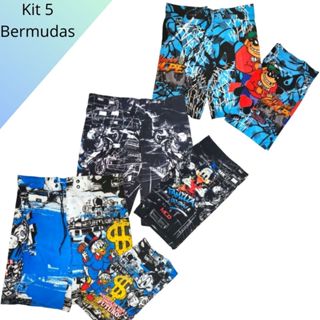 kit 5 Bermuda Elastano de Quebrada Tio Patinhas Irmãos Metralhas short Favela